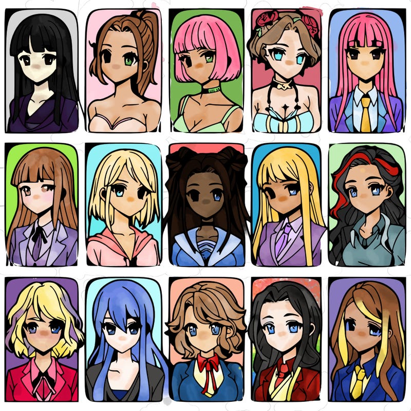 girls that look diffrent anime