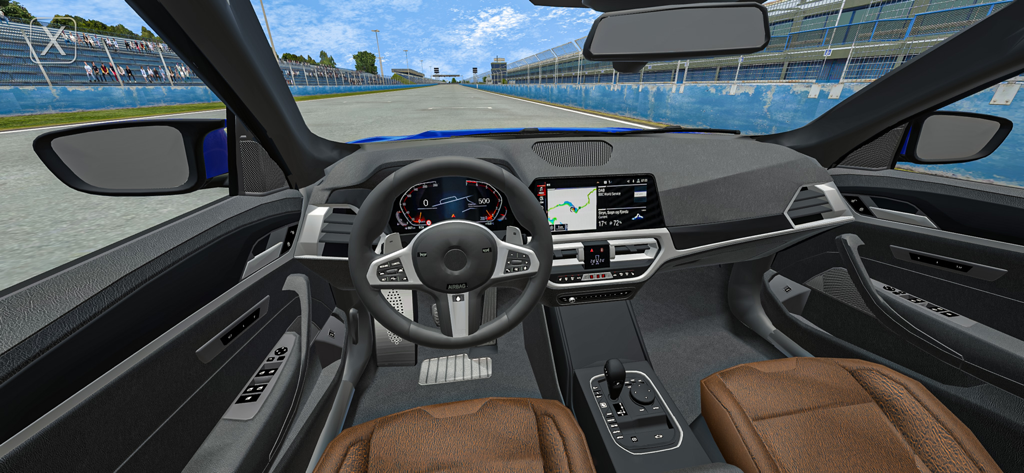 Fast Lap Racing - Detailed interior cockpit view of a sports car on a racing track