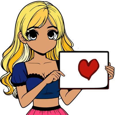 realistic pretty girl holding blank sign