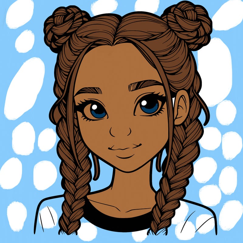 realistic girl with braids