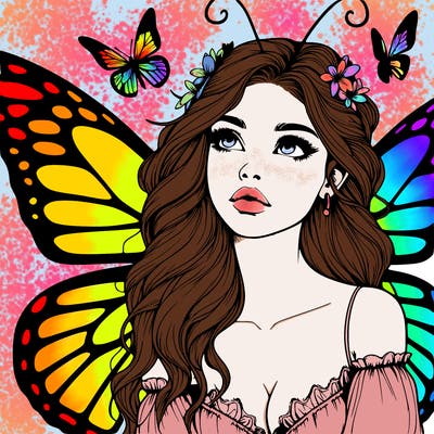 butterfly fairy realistic girl