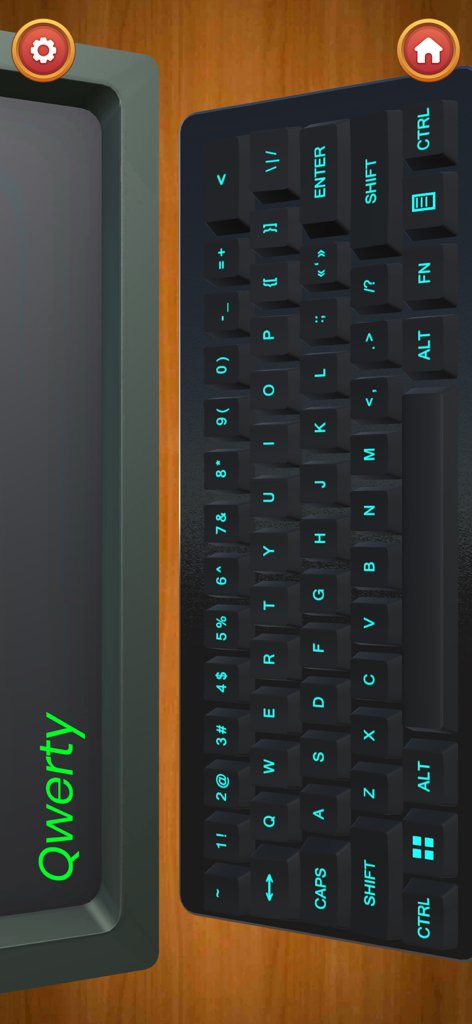 Mini Relaxing Game: Antistress - Black mechanical keyboard with blue backlit keys in a relaxing mini game