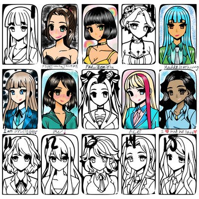 girls that look diffrent anime