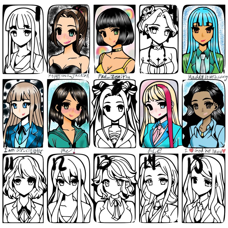 girls that look diffrent anime