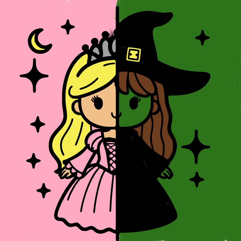 split princess and witch