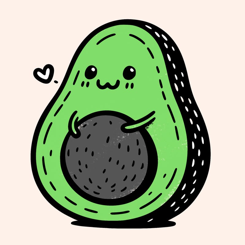 an avocado hugging an avocado