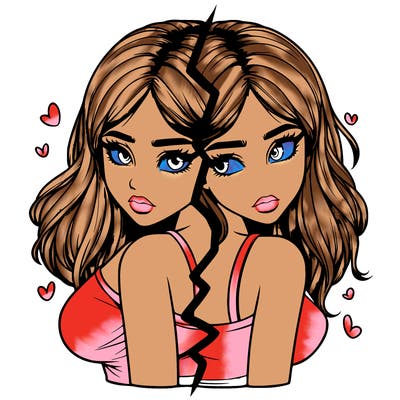 realistic girl split