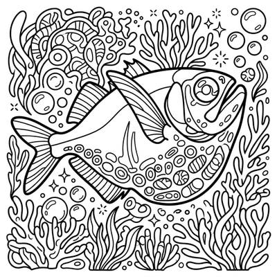 Embark on an artistic journey to the ocean's depths with this highly detailed Deep-Sea Hatchetfish coloring page, crafted specifically for teens. Its complex patterns and unique marine subject offer hours of engaging and creative coloring fun.