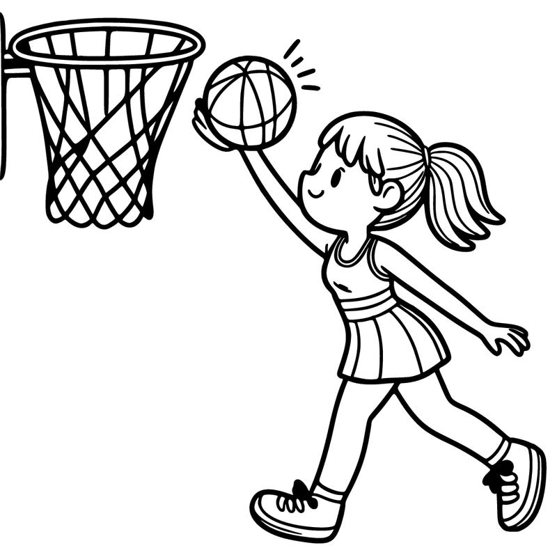 a netballer shooting a hoop