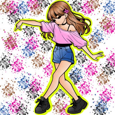 realistic girl danceing
