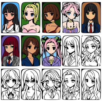 girls that look diffrent anime