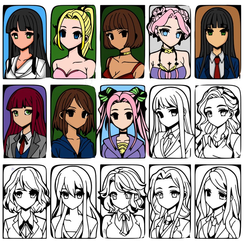 girls that look diffrent anime