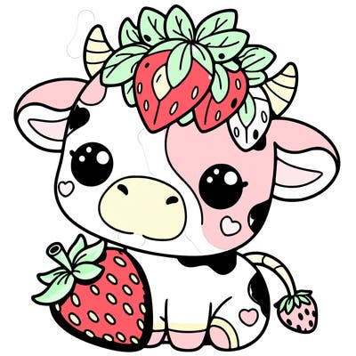 cute strawberry cow
