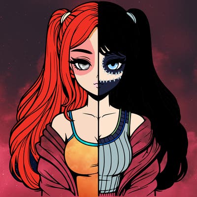 realistic girl split