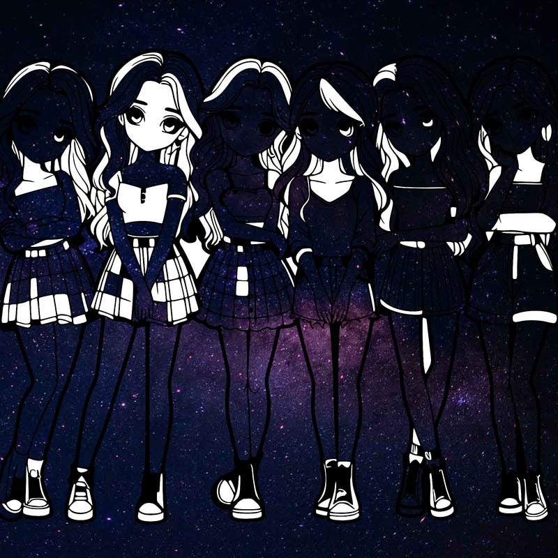 a group of girls realistic