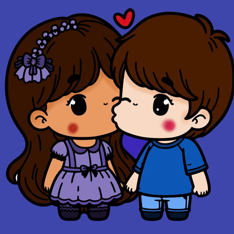 girl and boy kiss cute