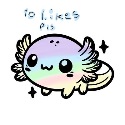 cute easy baby axolotl