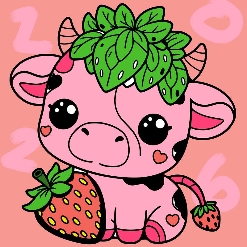 cute strawberry cow