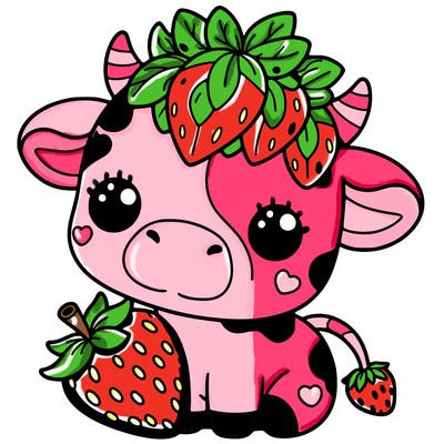 cute strawberry cow