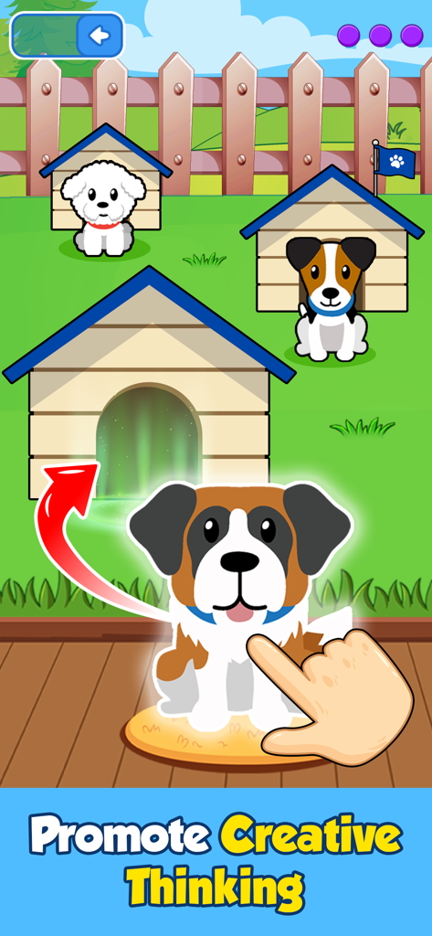 Bebi: Baby Games for Preschool - Toddler matching game with dogs and houses to promote creative thinking