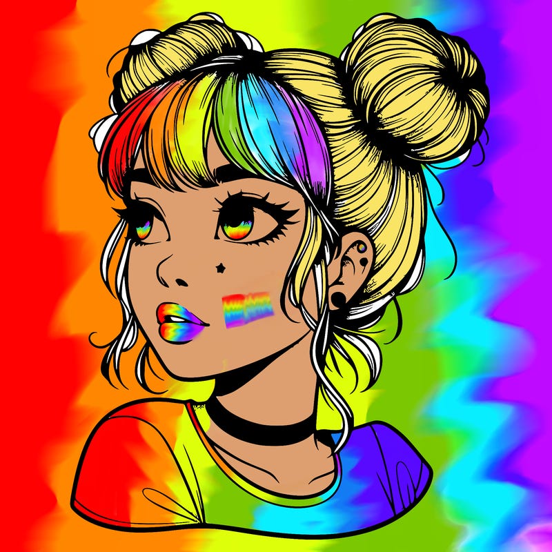 realistic girl with spacebuns