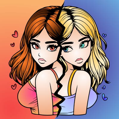 realistic girl split