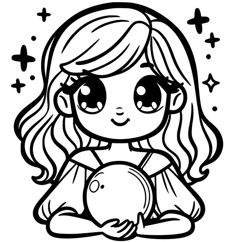 girl with a crystal ball