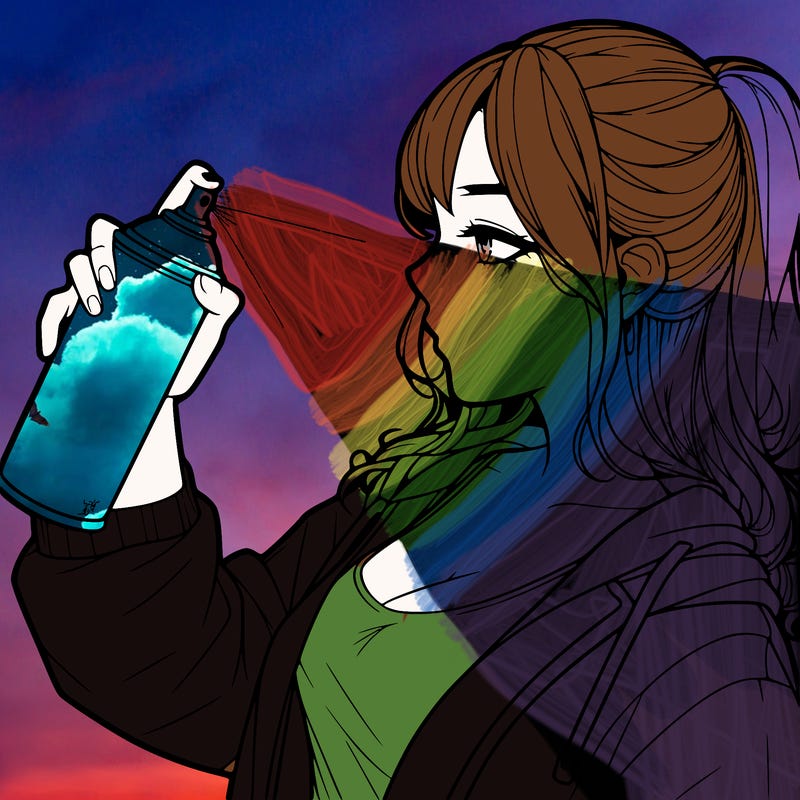 a realistic girl spray, painting