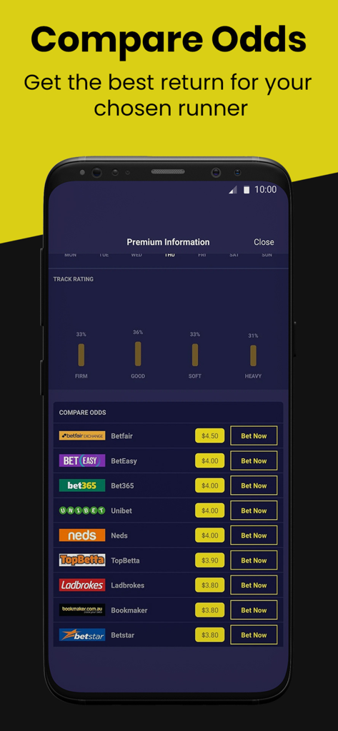 Plunge: Horse Racing - 여러 북메이커의 경마 배당률을 비교하는 플런지 앱 스크린샷