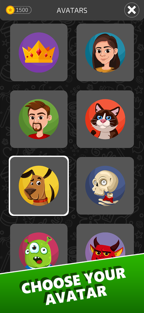 Ball Sort Master - Menu de seleção mostrando vários avatares de personagens e ícones disponíveis para jogadores no Ball Sort Master