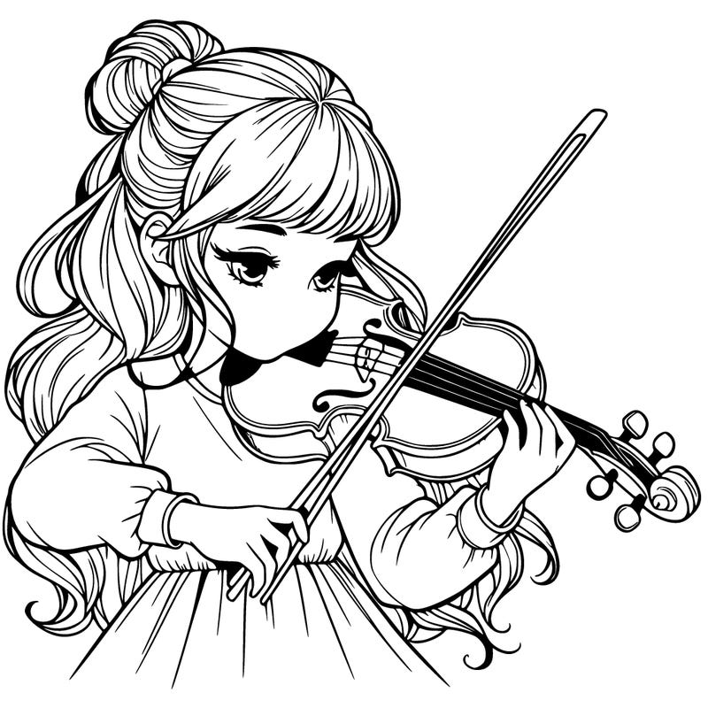 a realistic girl playing violin