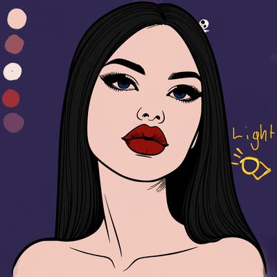 realistic woman with full lips