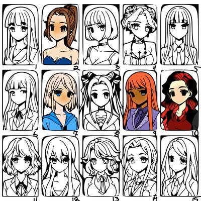 girls that look diffrent anime