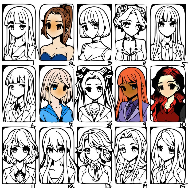 girls that look diffrent anime