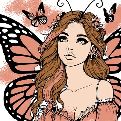 butterfly fairy realistic girl