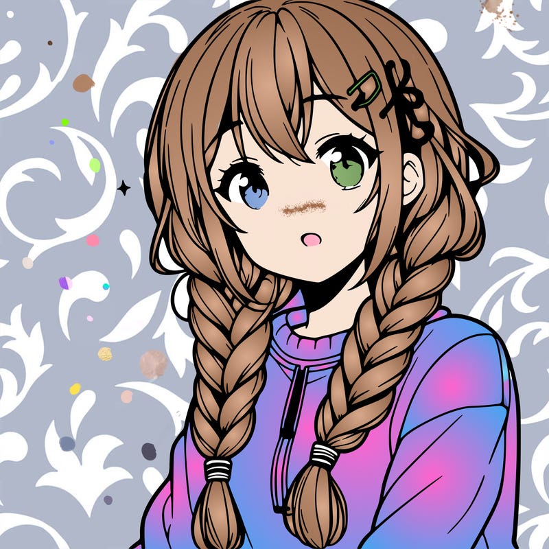 anime woman with braids