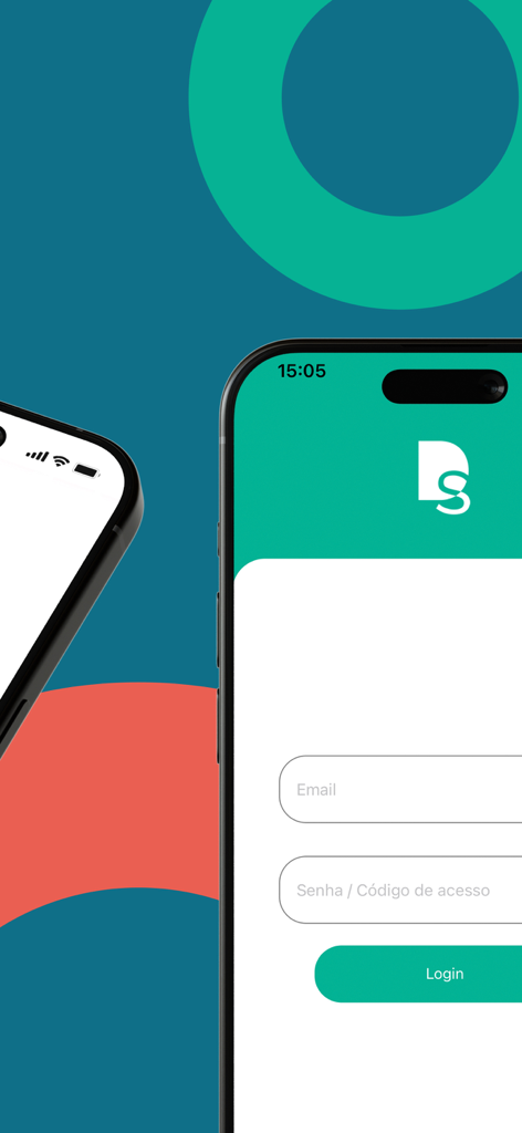 Tela de login do aplicativo de nutrição DietSmart mostrando campos de entrada de e-mail e senha
