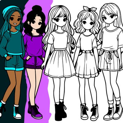 a group of five girls