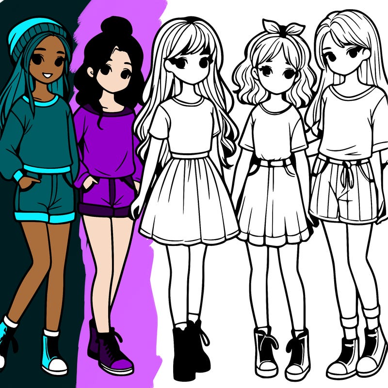 a group of five girls