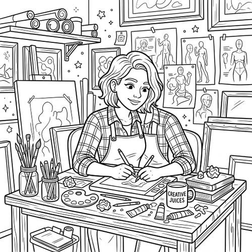 Artist at Work Self-Portrait