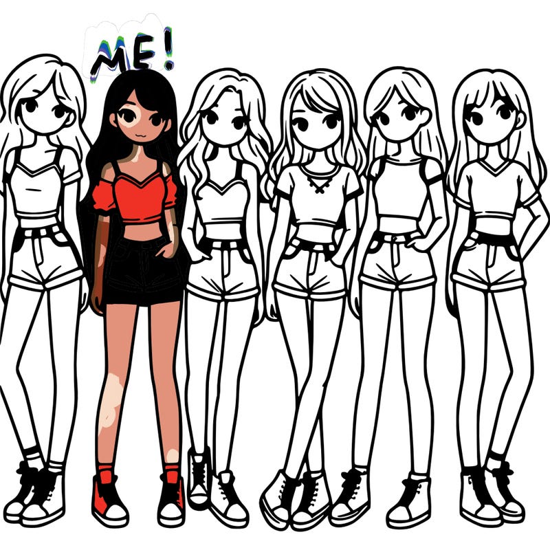 a group of girls wearing crop tops and shorts
