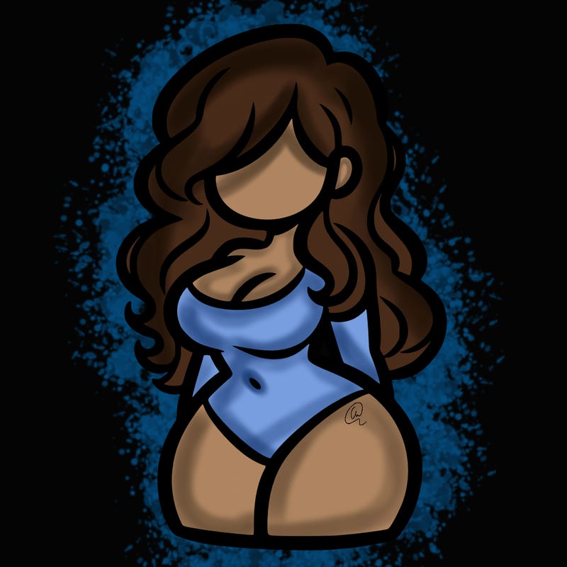 curvy woman with hair