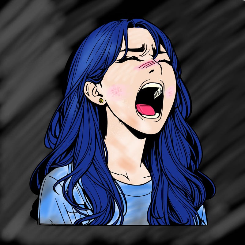 screaming realistic, girl