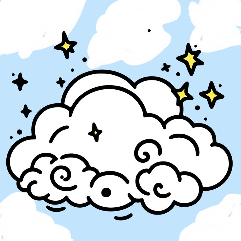 pink starry cloud sky