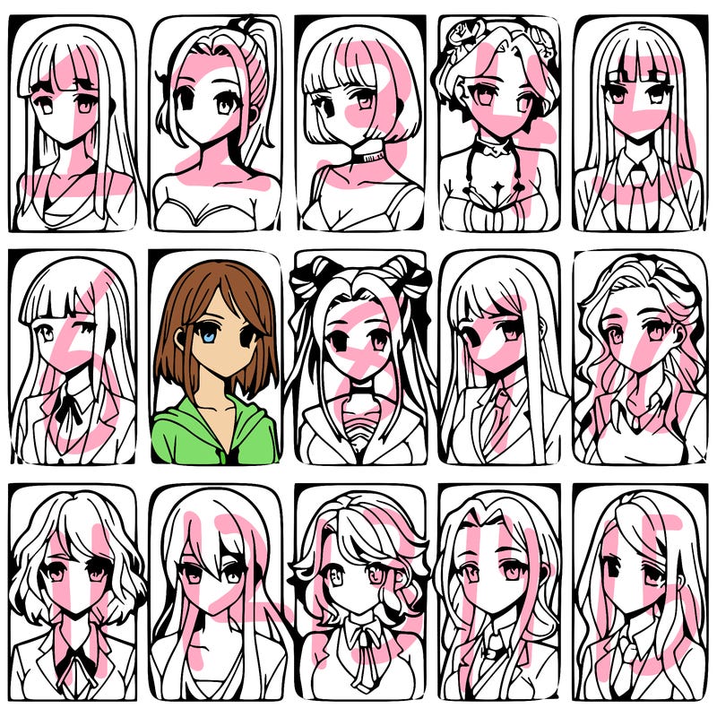 girls that look diffrent anime