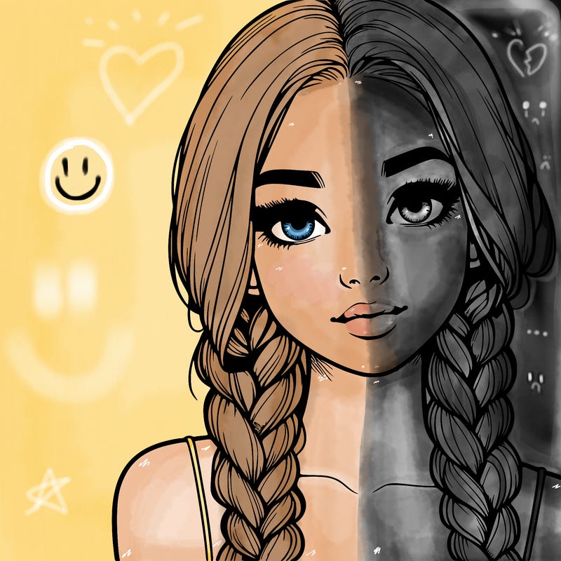 realistic girl with braids