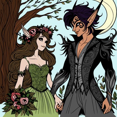 realistic fae night prince and spring girlfriend
