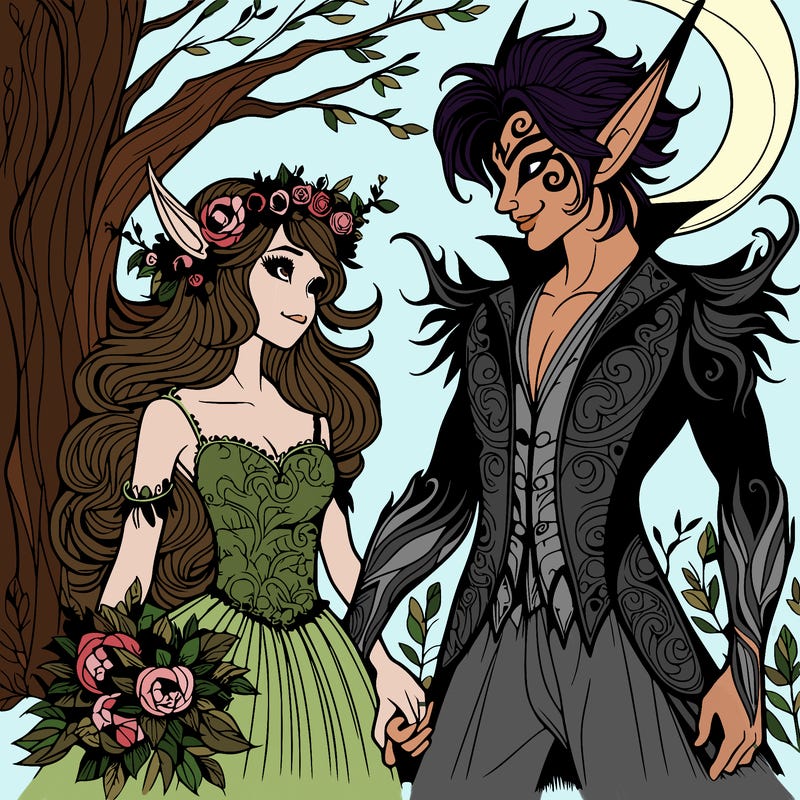 realistic fae night prince and spring girlfriend