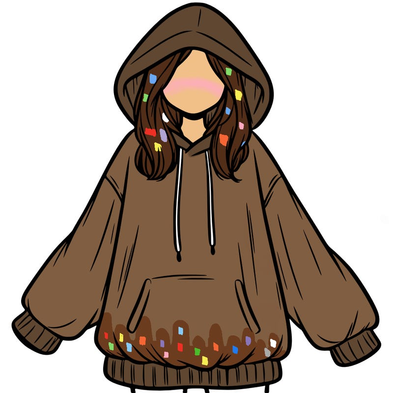 girl in oversized hoodie