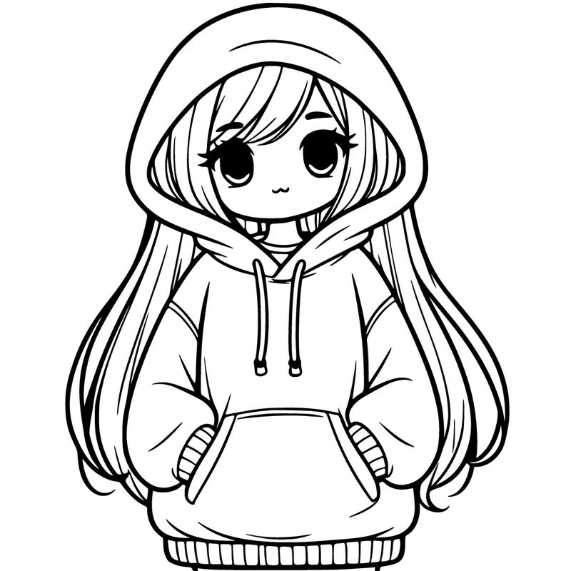 girl in oversized hoodie